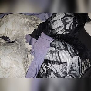 Elegant Lace Lingerie Set in Black and Light Grey